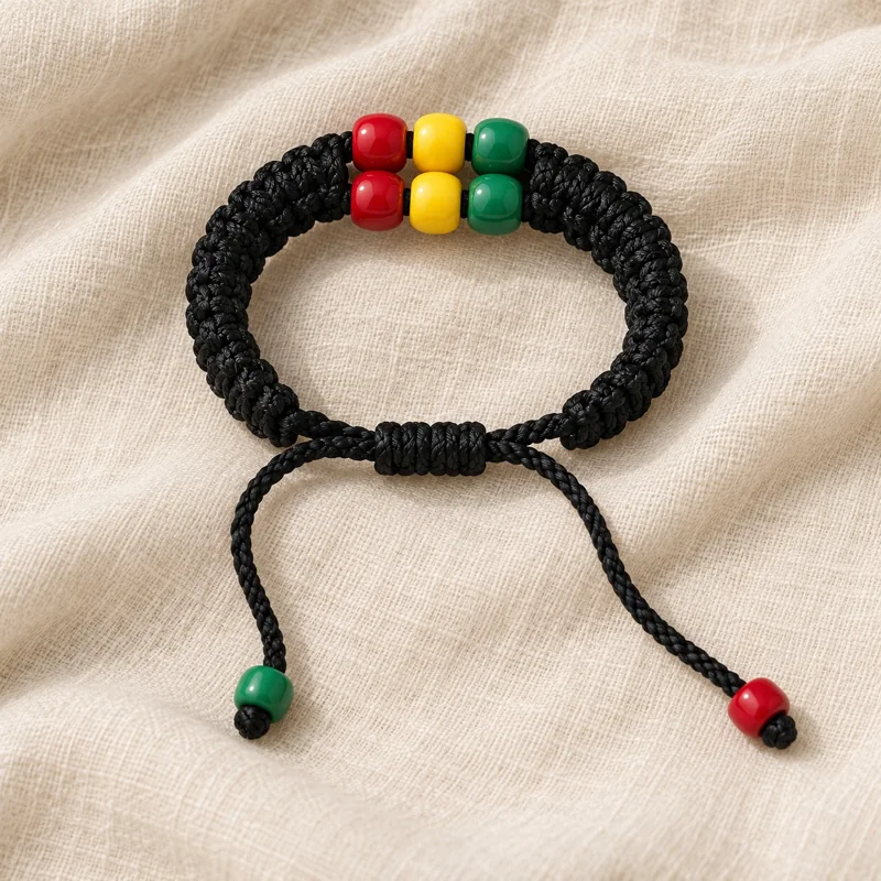 Armband auf Leinen, Zugbänder mit Endperlen