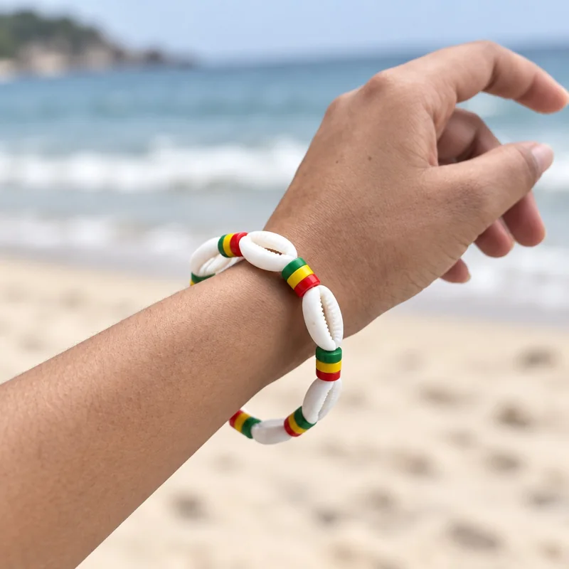 Kauri-Armband am Handgelenk am Strand
